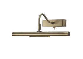 DK1084  Abacus 8W Dimmable Wall/Picture Light Switched 3000K Antique Brass